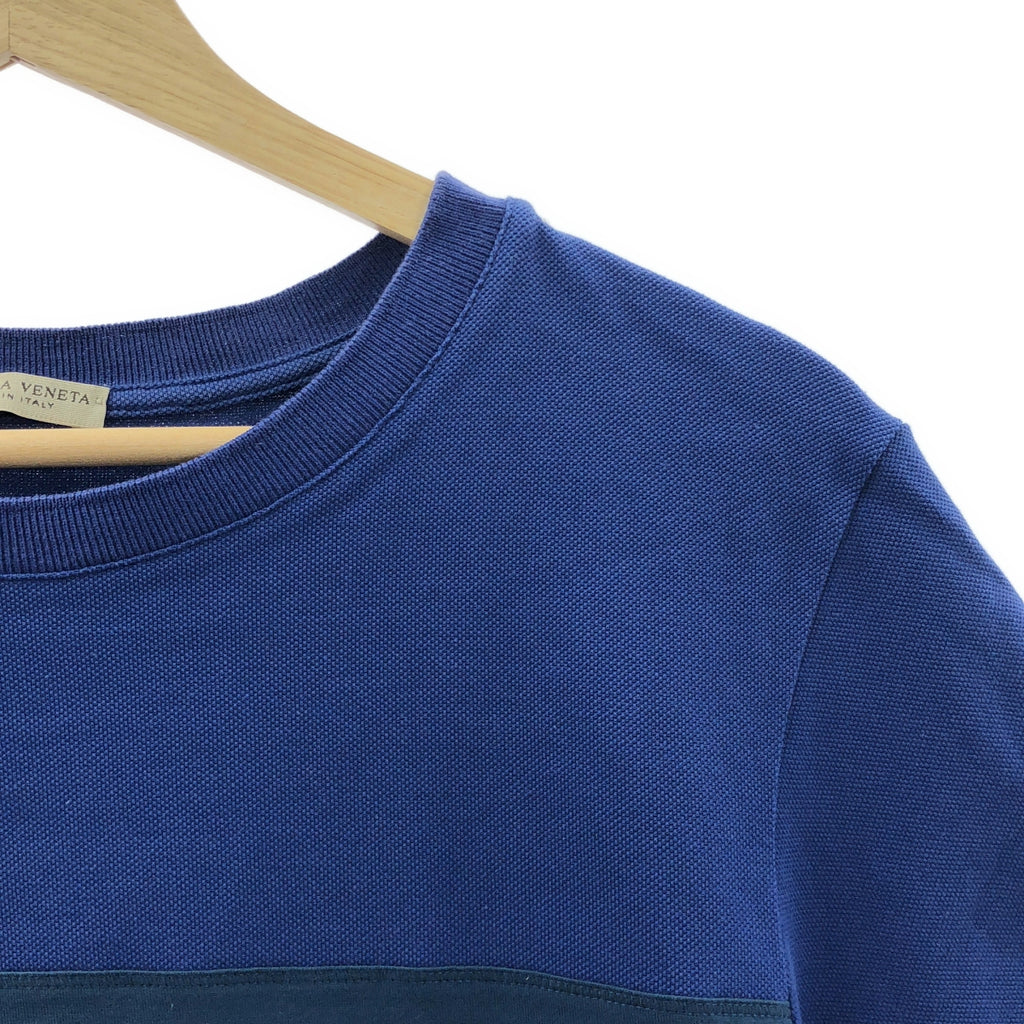BOTTEGA VENETA / ボッテガヴェネタ | コットン バイカラー クルーネック Tシャツ | 46 | ブルー | メンズ