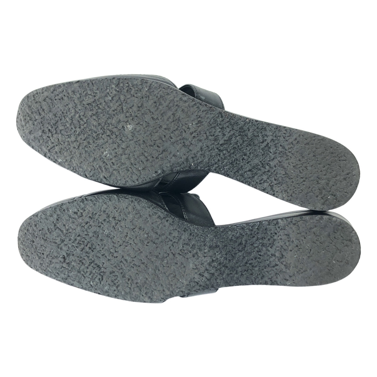 【미품】 FERRAGAMO / 페라가모 | BRIZA Q2 / 가죽 로고 플레이트 리본 샌들 | 4 1/2 | 블랙 | 여성