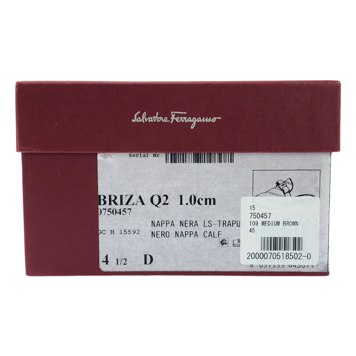 【美品】  FERRAGAMO / フェラガモ | BRIZA Q2 / レザー ロゴプレート リボン サンダル | 4 1/2 | ブラック | レディース