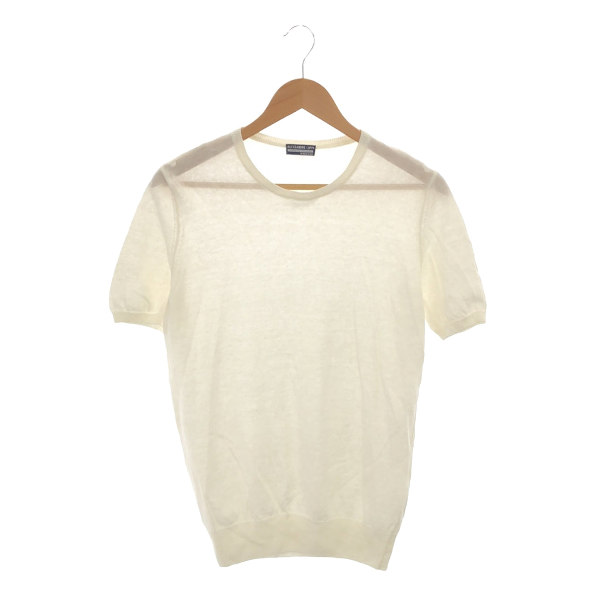 Alessandro Luppi | Linen cotton crew neck short sleeve knit T-shirt | 48 | Men's