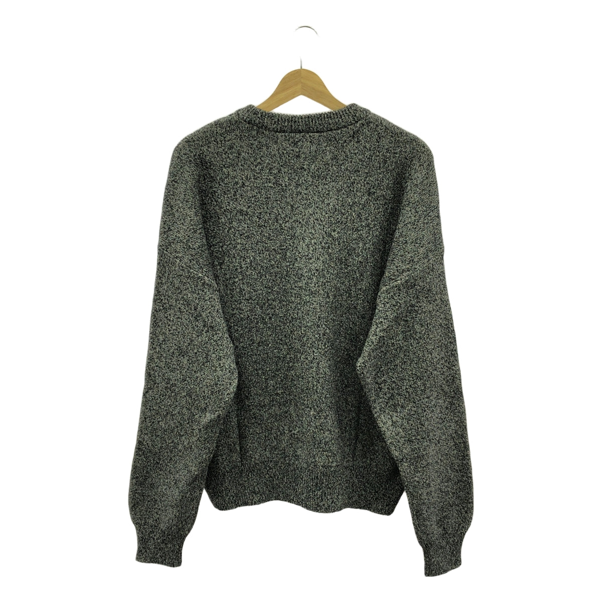 【美品】  FOG ESSENTIALS / エフオージーエッセンシャルズ | KNIT SWEATER ロゴ クルーネック ニット | S | グレー | メンズ