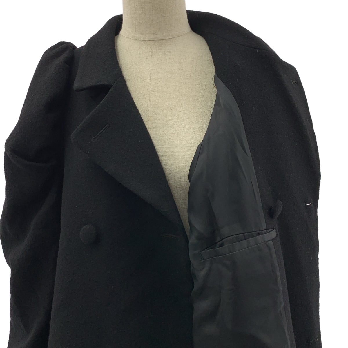 noir kei ninomiya / 느와르 케이니노미야 | 2022AW | 울 볼륨 슬리브 롱 코트 | S |