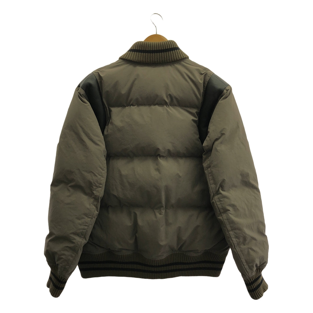 sacai / サカイ | 2023AW | Padded Blouson レザー切替 ダウンブルゾン | 1 | オリーブ / ブラック | メンズ