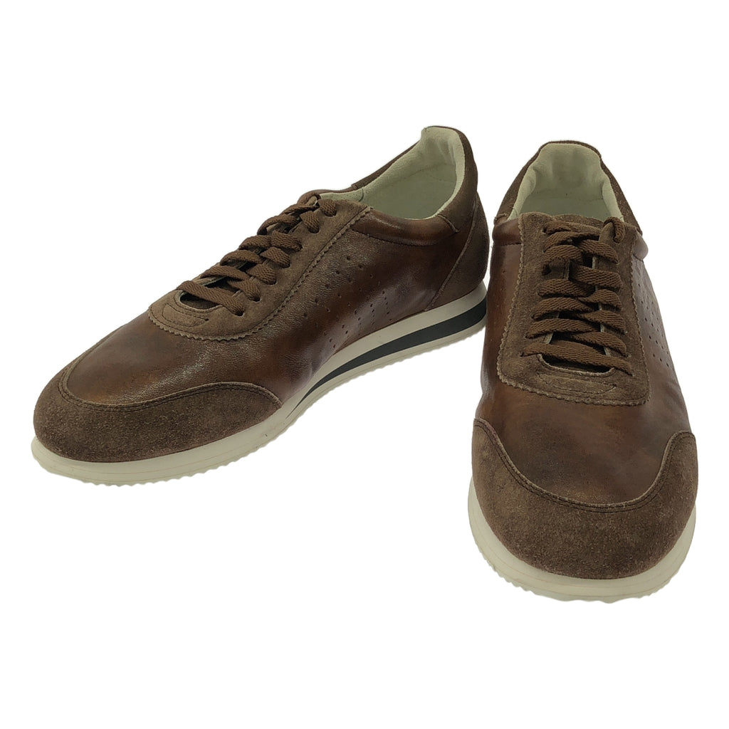 【美品】  BRUNELLO CUCINELLI / ブルネロクチネリ | レザー ローカットスニーカー | 42 | ブラウン | メンズ