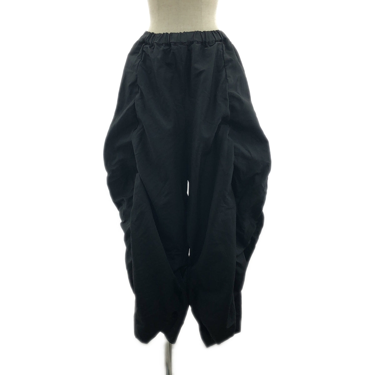 [狀況良好] COMME des GARCONS | 2021SS | 聚酯收縮抽繩超大寬褲 | S | 黑色 | 女款
