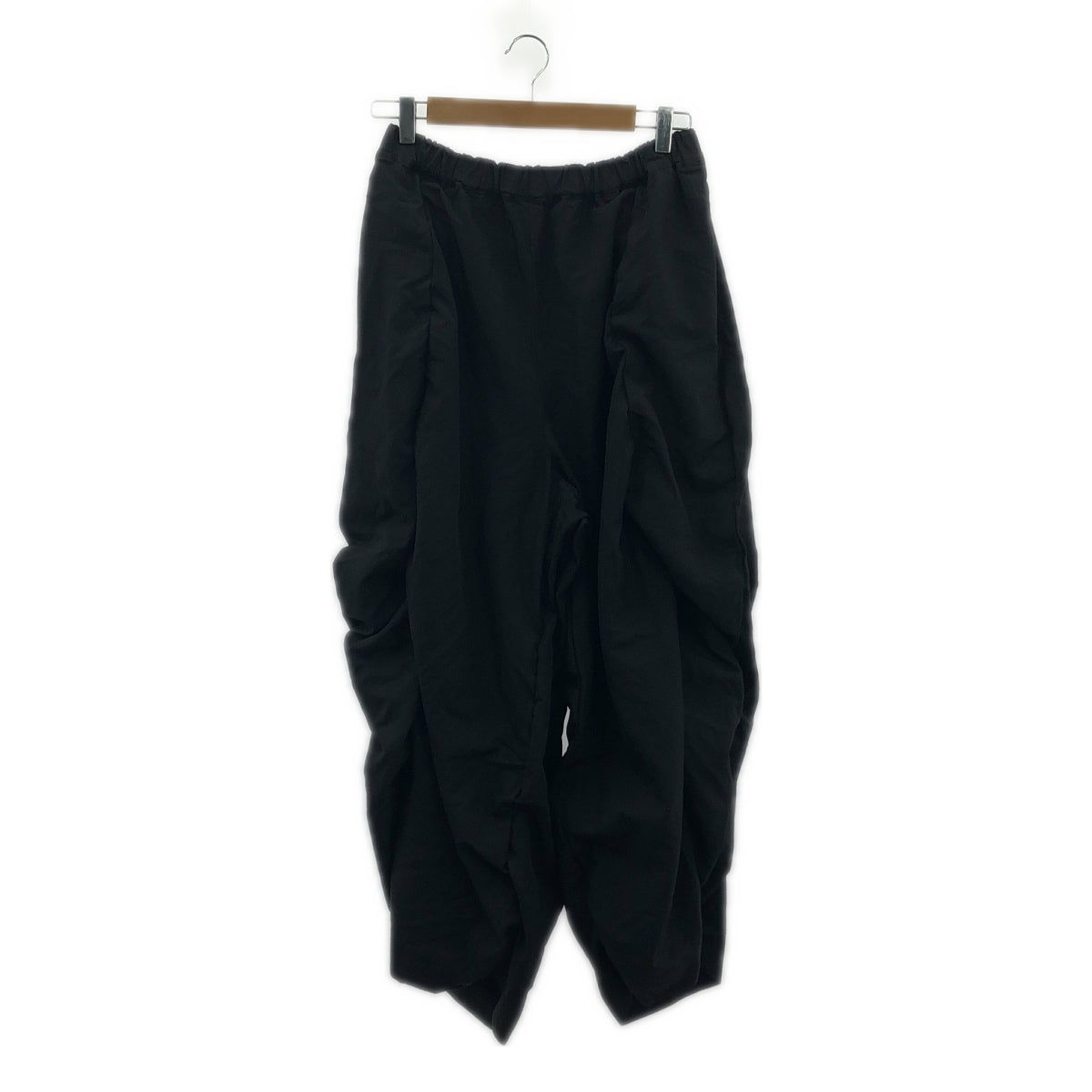 [狀況良好] COMME des GARCONS | 2021SS | 聚酯收縮抽繩超大寬褲 | S | 黑色 | 女款