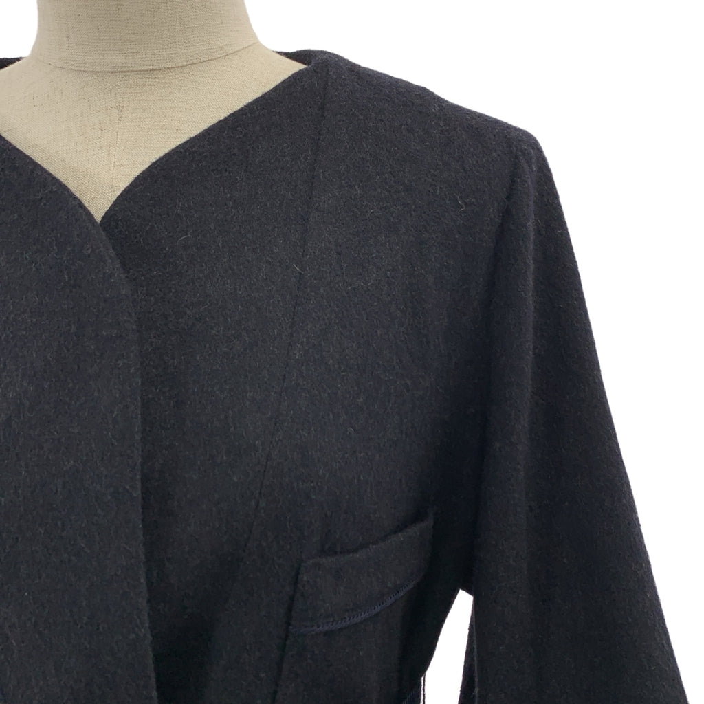 金鵝 | 羊毛繫帶無領大衣 | XS | 女款