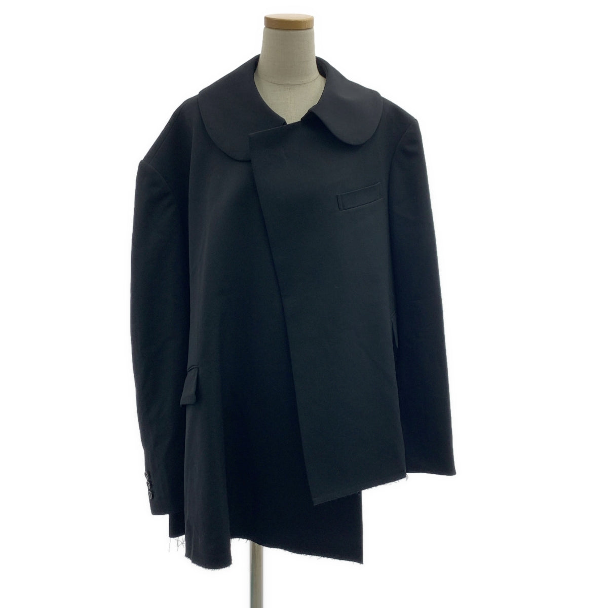 【成色極佳】COMME des GARÇONS | 2023春夏系列 | 不對稱剪裁超大圓領外套 | M碼 | 黑色 | 女款