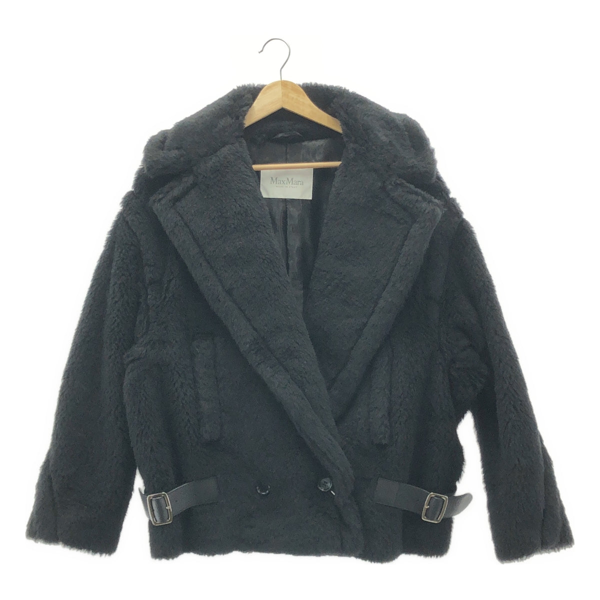 [狀況良好] Max Mara | Radice 泰迪熊機車短外套 | 尺寸 42 | 黑色 | 女款