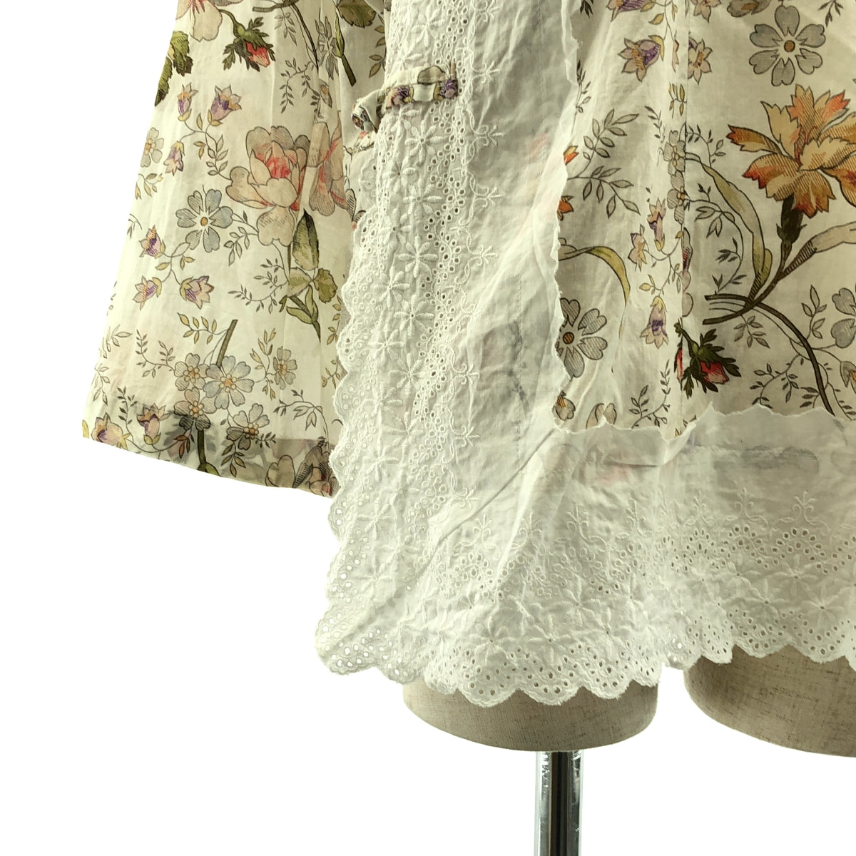 tricot COMME des GARÇONS | 2021 春夏 | 滿版花卉蕾絲拼接中式襯衫 | S 碼 | 女款