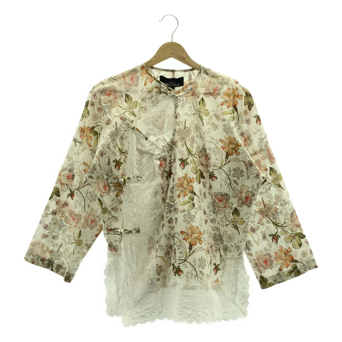 tricot COMME des GARÇONS | 2021 春夏 | 滿版花卉蕾絲拼接中式襯衫 | S 碼 | 女款