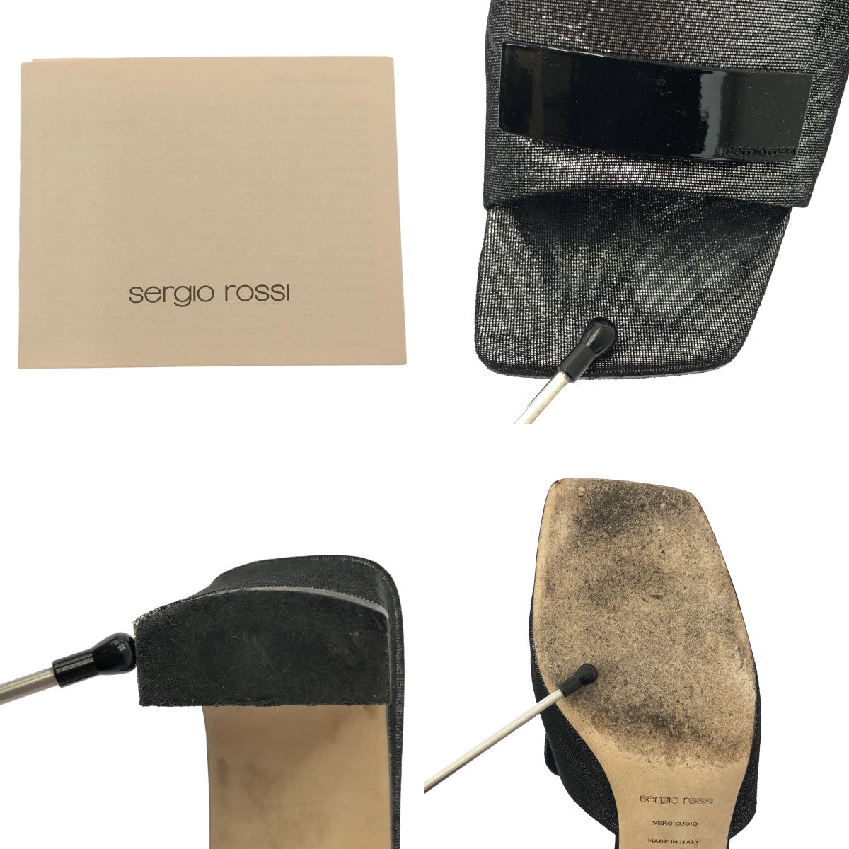 sergio rossi / セルジオロッシ | Sr1 Mule HH 60mm グリッター ヒール サンダル | 38 | レディース