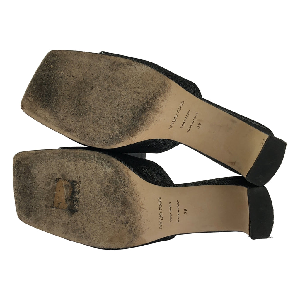 sergio rossi / セルジオロッシ | Sr1 Mule HH 60mm グリッター ヒール サンダル | 38 | レディース