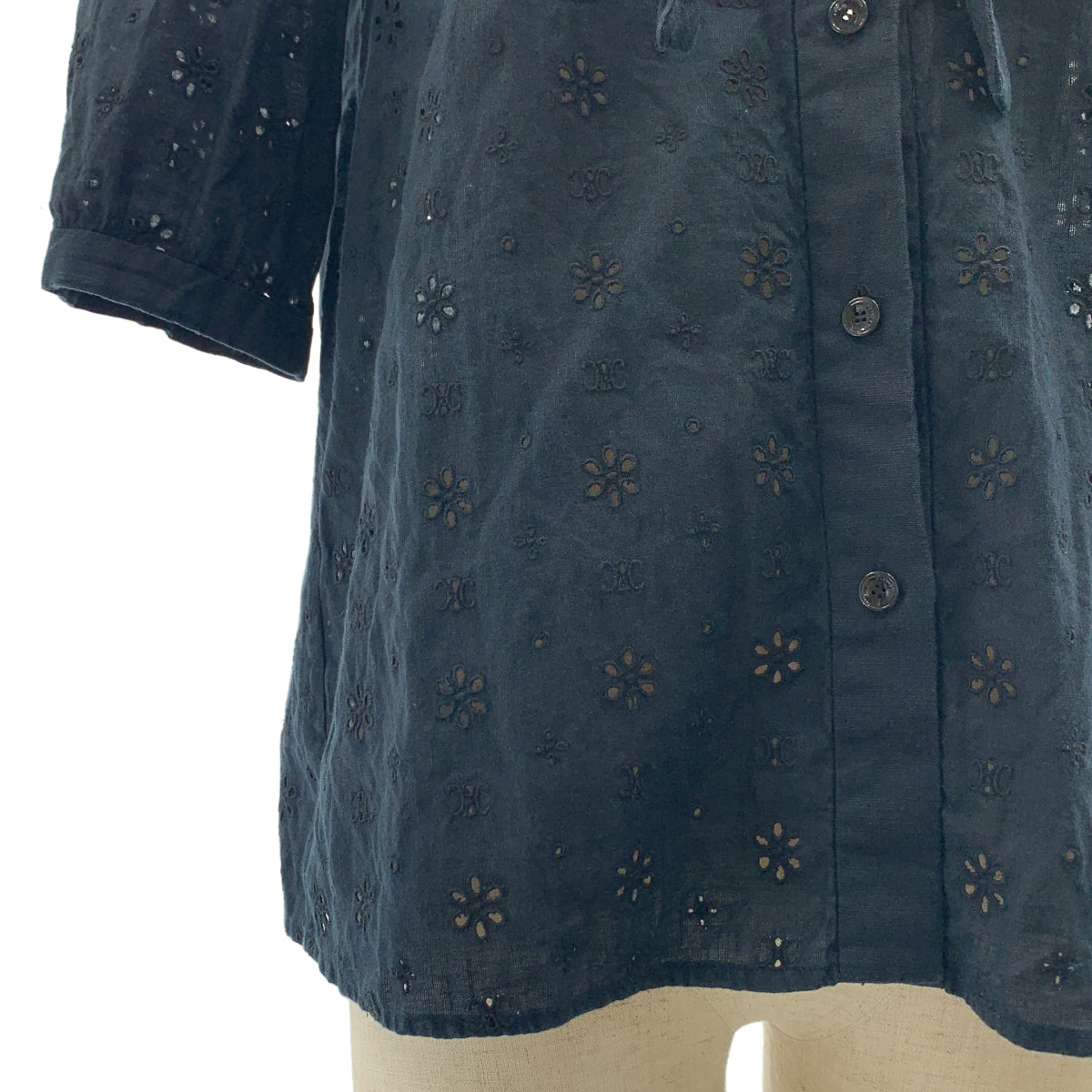 CELINE / 셀린느 | 린넨 코튼 리본 풀오버 블라우스 | 38 |