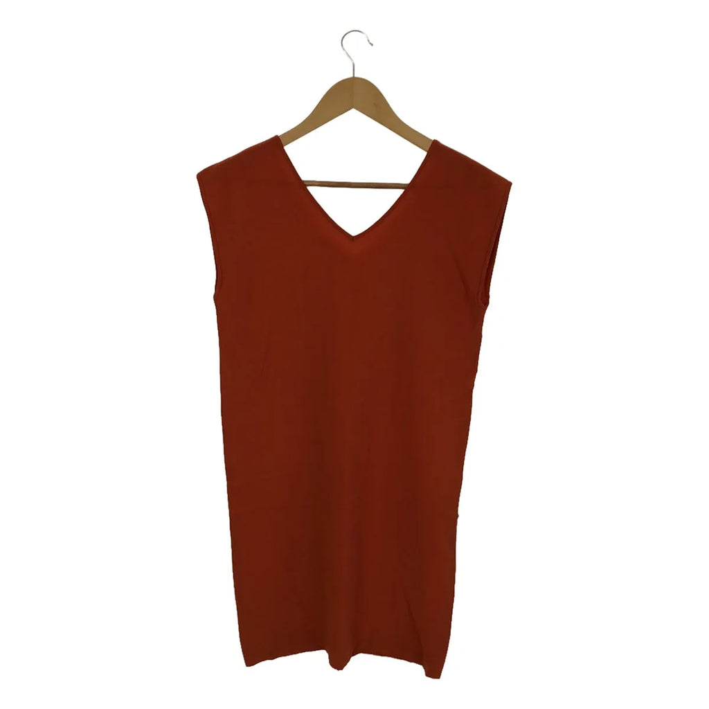 YOKO CHAN / ヨーコチャン | Vネック ノースリーブワンピース | F | オレンジ | レディース