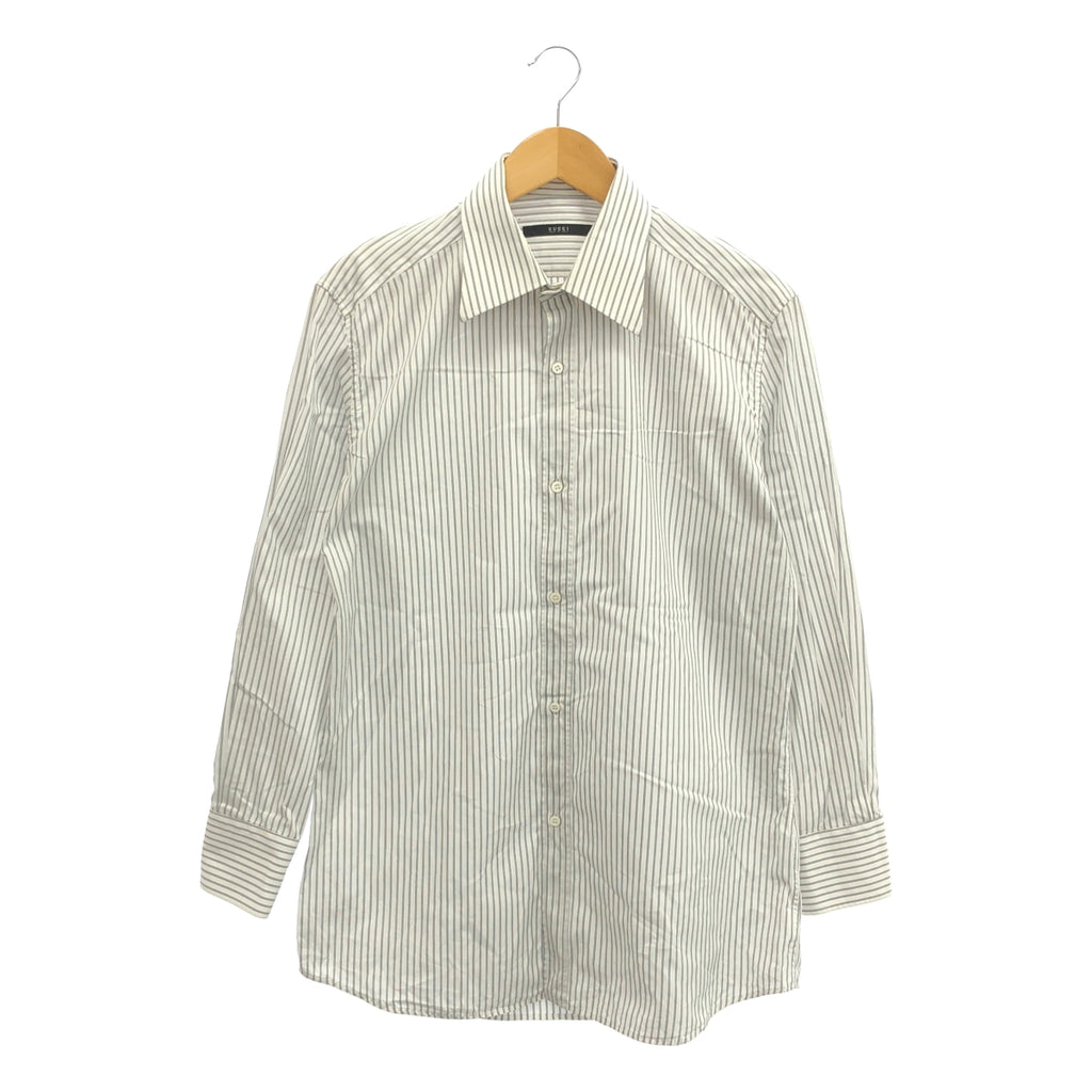 GUCCI | 條紋棉質長袖襯衫 | 40碼 | 白色/灰色 | 男款