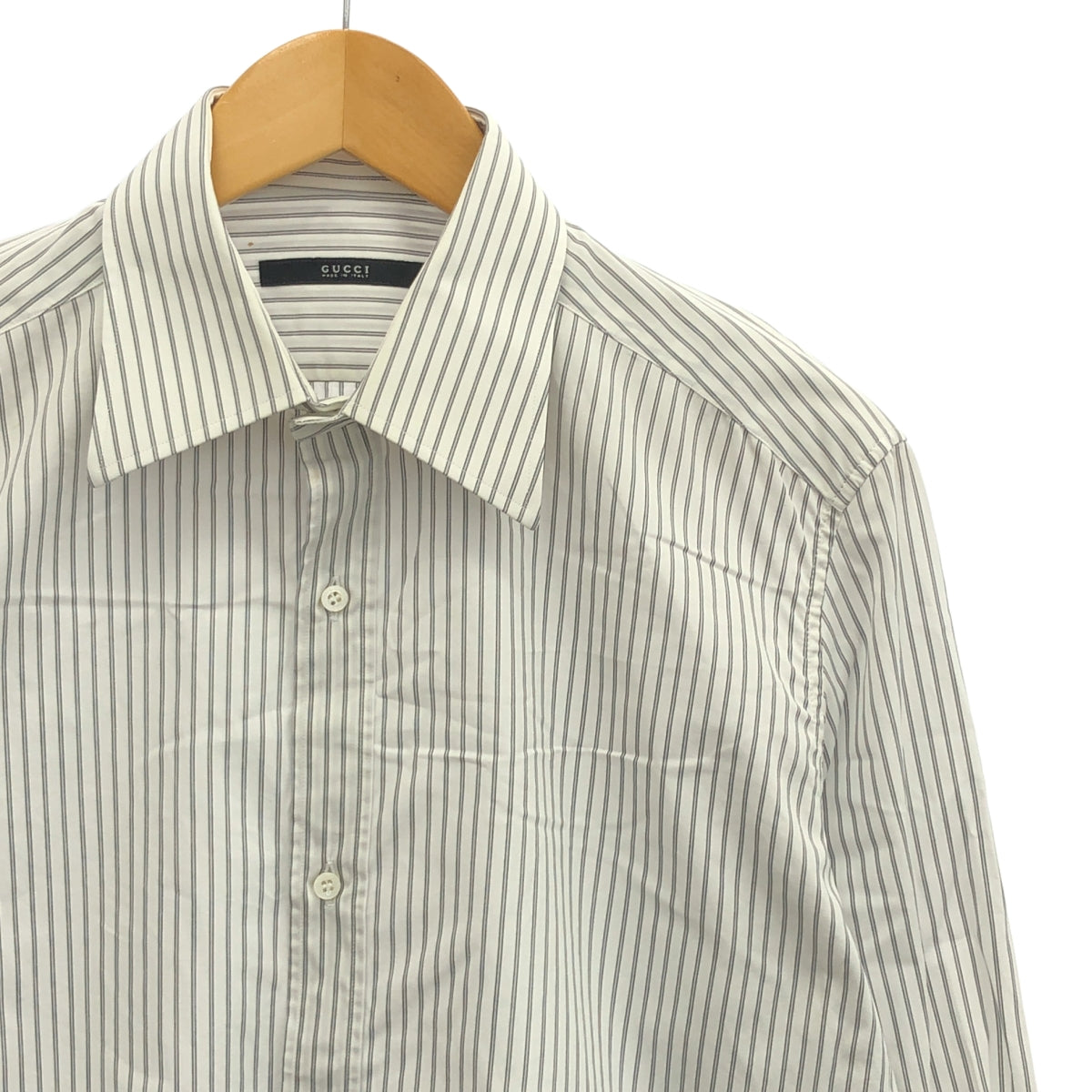 GUCCI☆白長袖シャツ 40 GUCCI / グッチ | ストライプ コットン 長袖 シャツ | 40
