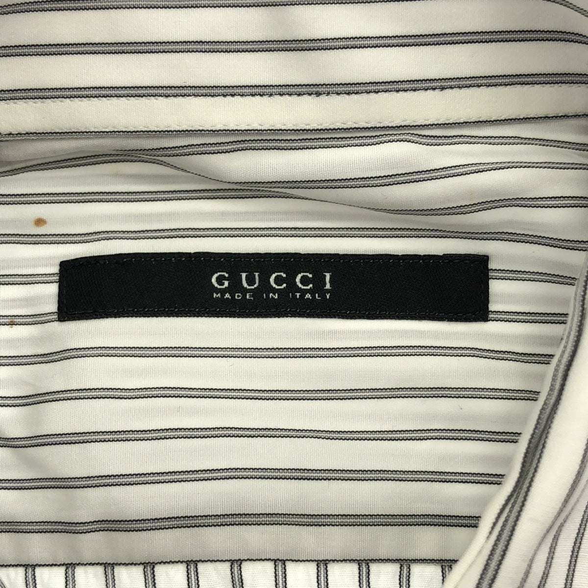 GUCCI / グッチ | ストライプ コットン 長袖 シャツ | 40 | ホワイト / グレー | メンズ