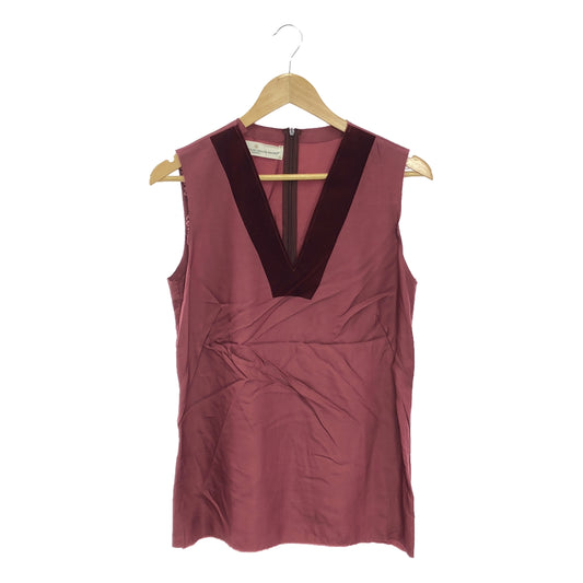 GOLDEN GOOSE | Rayon velour cut-off V-neck sleeveless pullover | S |