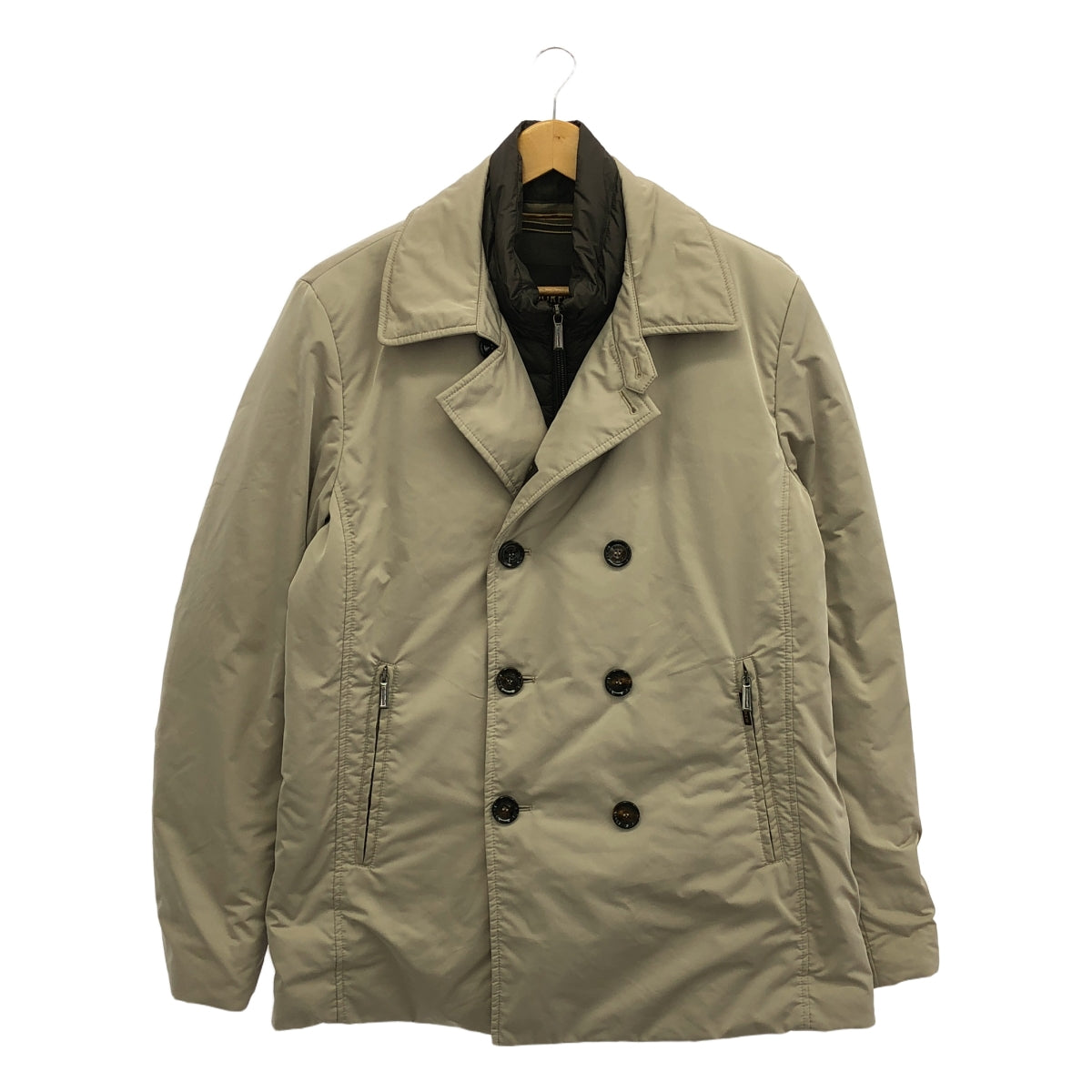 【美品】  MooRER / ムーレー | 着脱可カラー レイヤード ダウンジャケット | 50 | ベージュ/グレー | メンズ