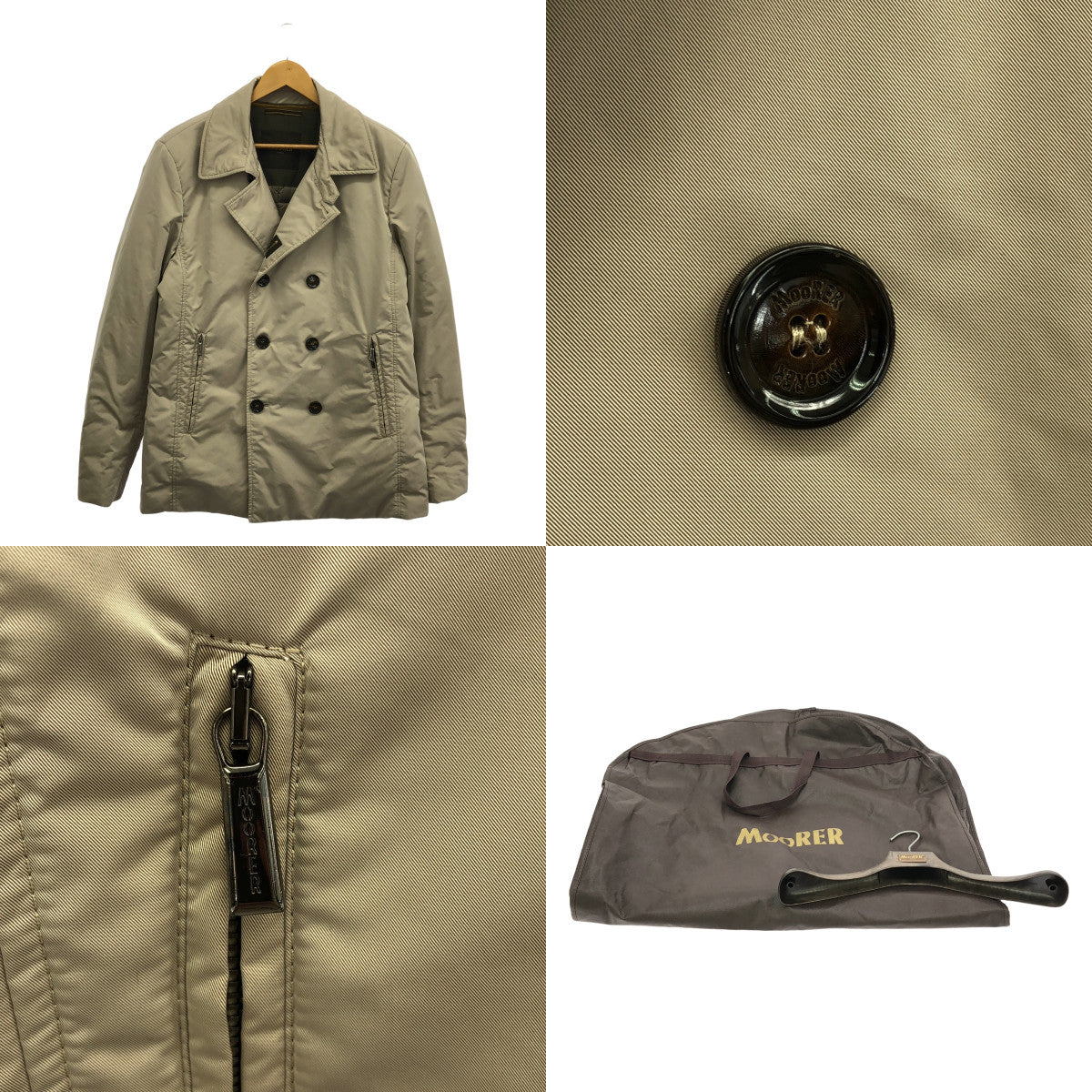 【美品】  MooRER / ムーレー | 着脱可カラー レイヤード ダウンジャケット | 50 | ベージュ/グレー | メンズ