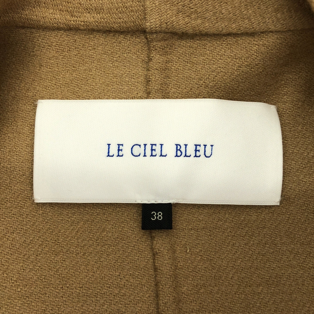 LE CIEL BLEU / ルシェルブルー | ウール ボタンレス オーバー ポンチョ コート | 38 | ブラウン | レディース