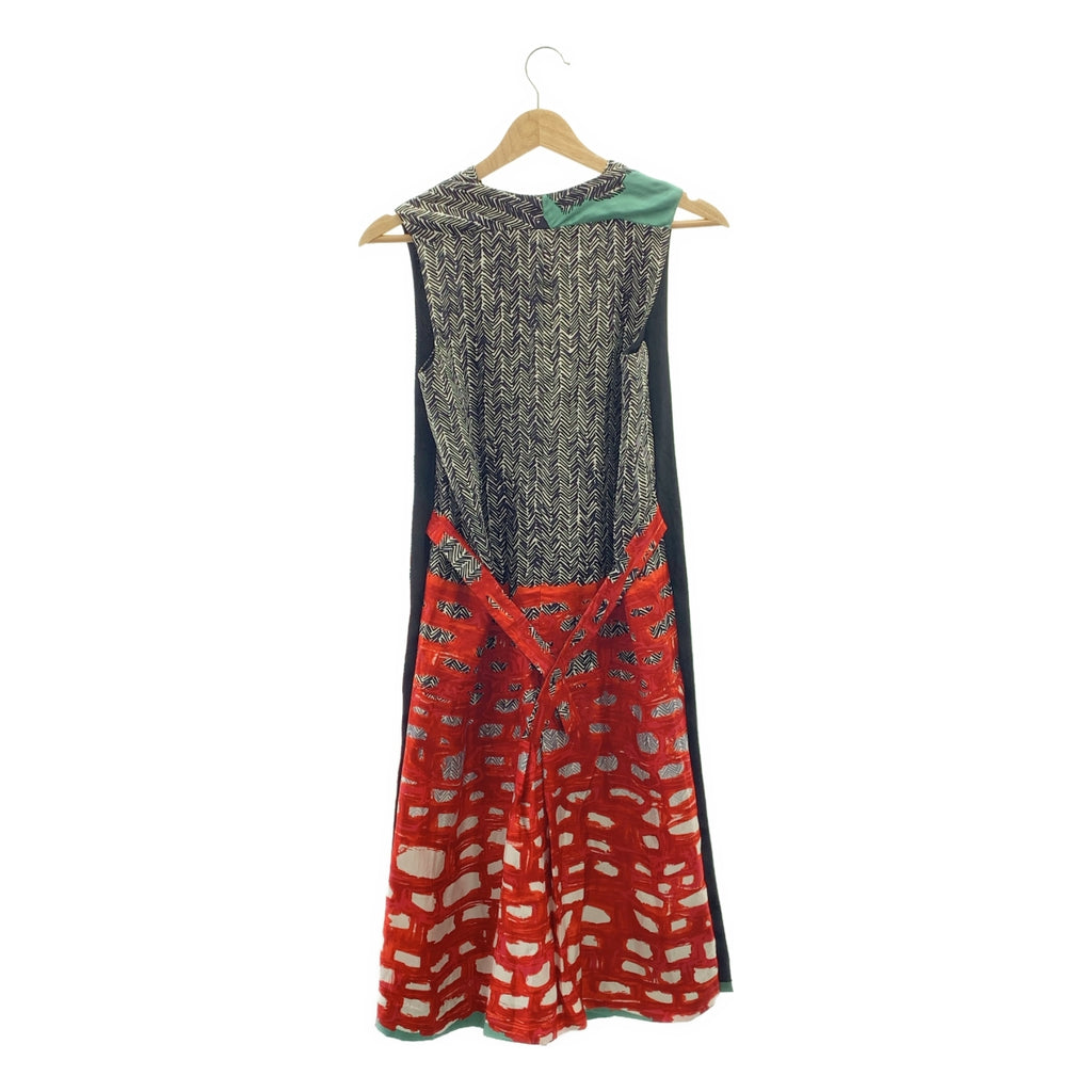 BALENCIAGA / 발렌시아가 | PARIS / 실크 총 무늬 프린트 V 넥 원피스 | S | 여성