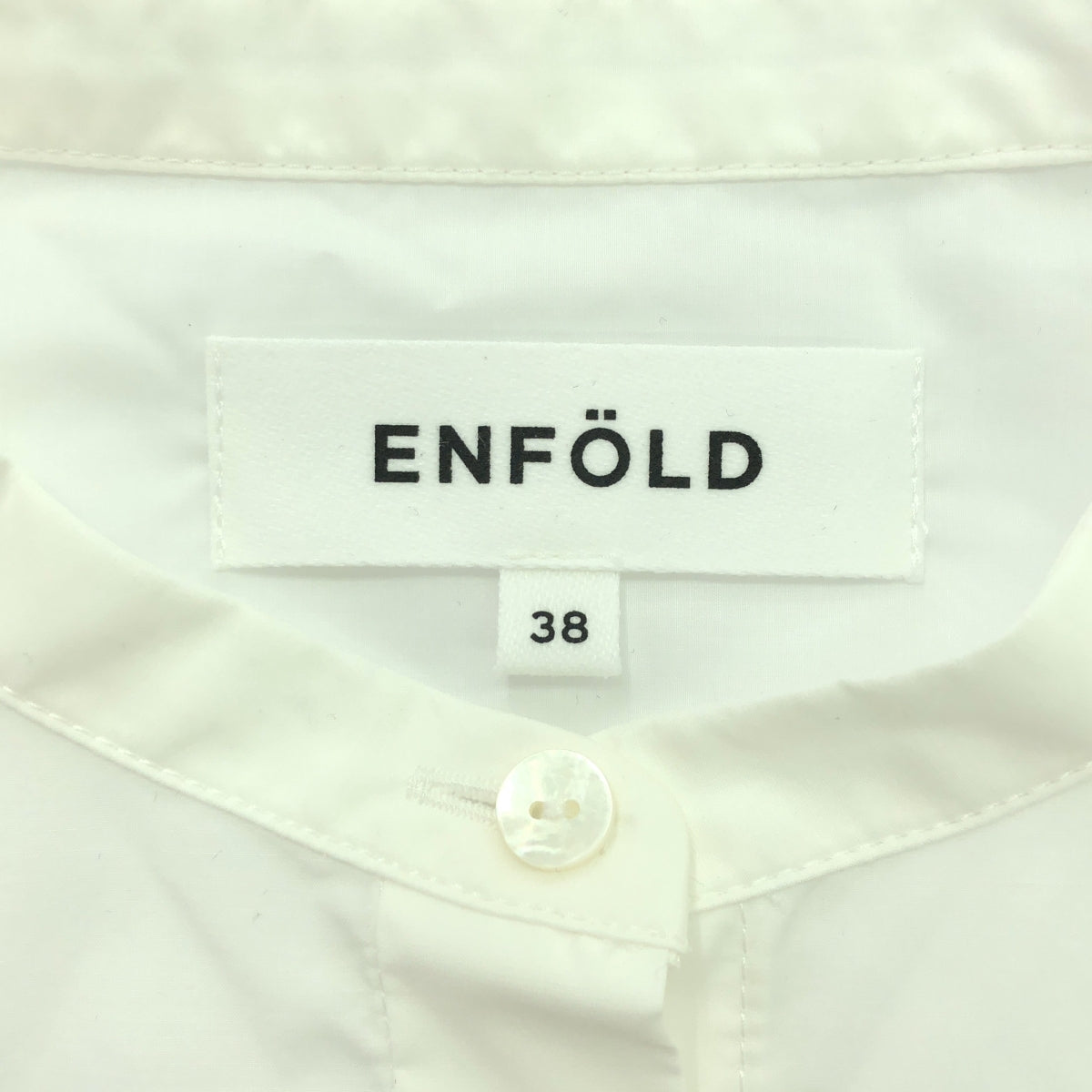 ENFOLD | 2-way cotton off-shoulder ruffle blouse / cotton band collar shirt | 38 | White | Women's