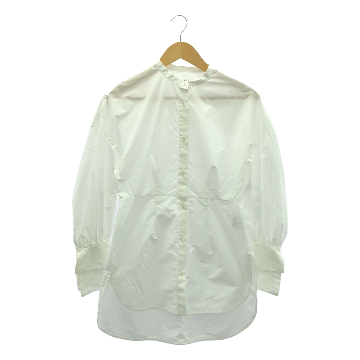 ENFOLD | 2-way cotton off-shoulder ruffle blouse / cotton band collar shirt | 38 | White | Women's