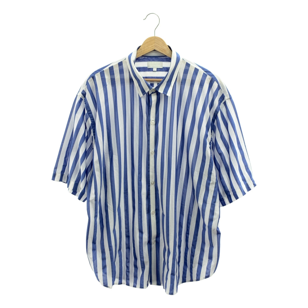KANEMASA PHIL. / 카네마 사필 | Atmosphere Stripe S / S Shirt / 스트라이프 오버 실루엣 셔츠 | L | 남성