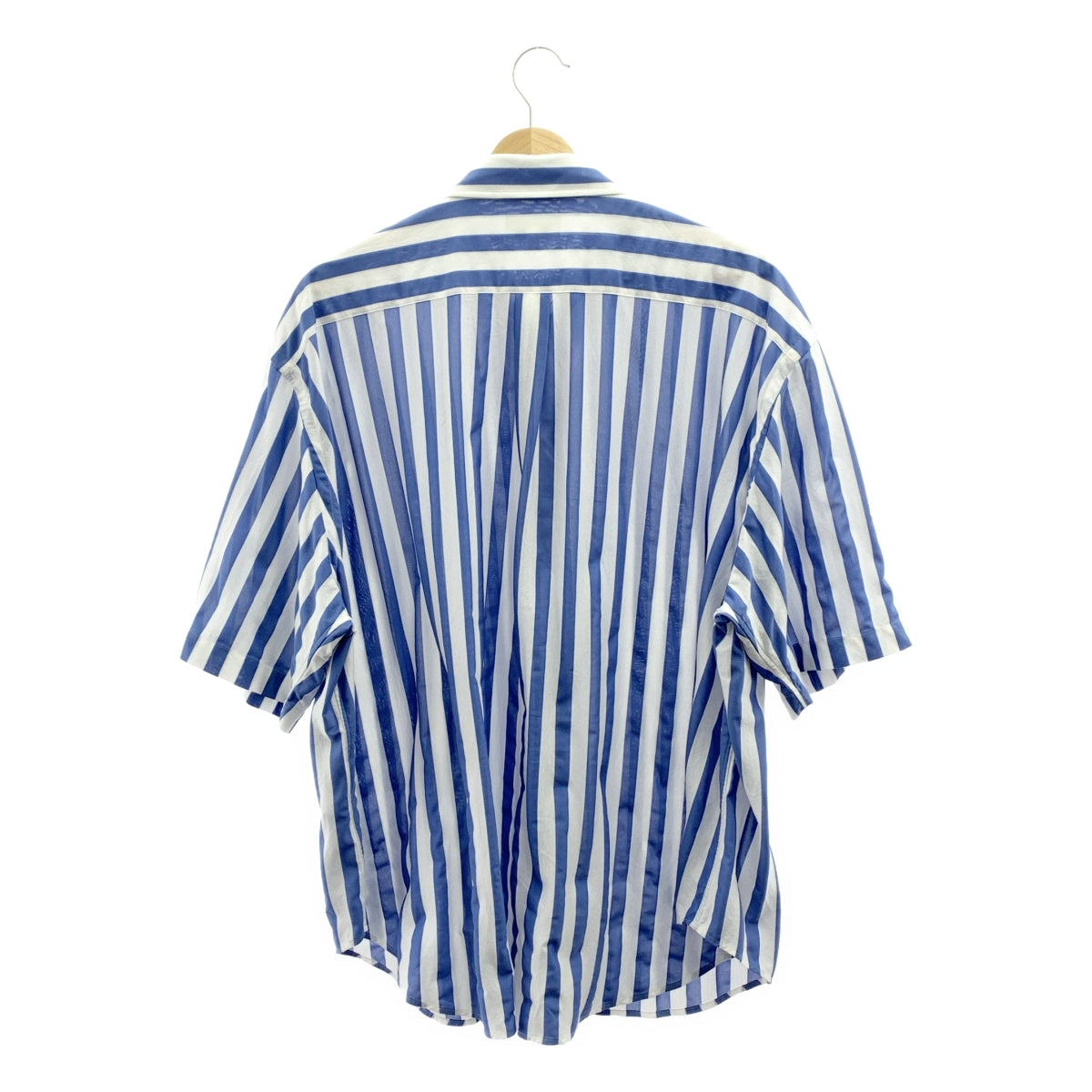KANEMASA PHIL. / 카네마 사필 | Atmosphere Stripe S / S Shirt / 스트라이프 오버 실루엣 셔츠 | L | 남성