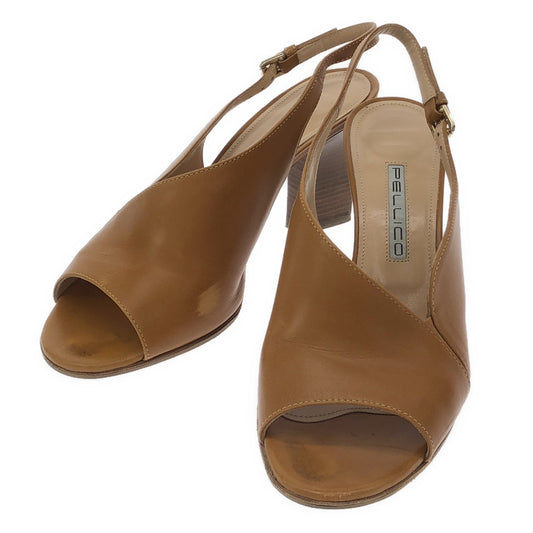 PELLICO | SAMI 80 Leather Backstrap Heeled Sandals | 38 | Camel | Women's