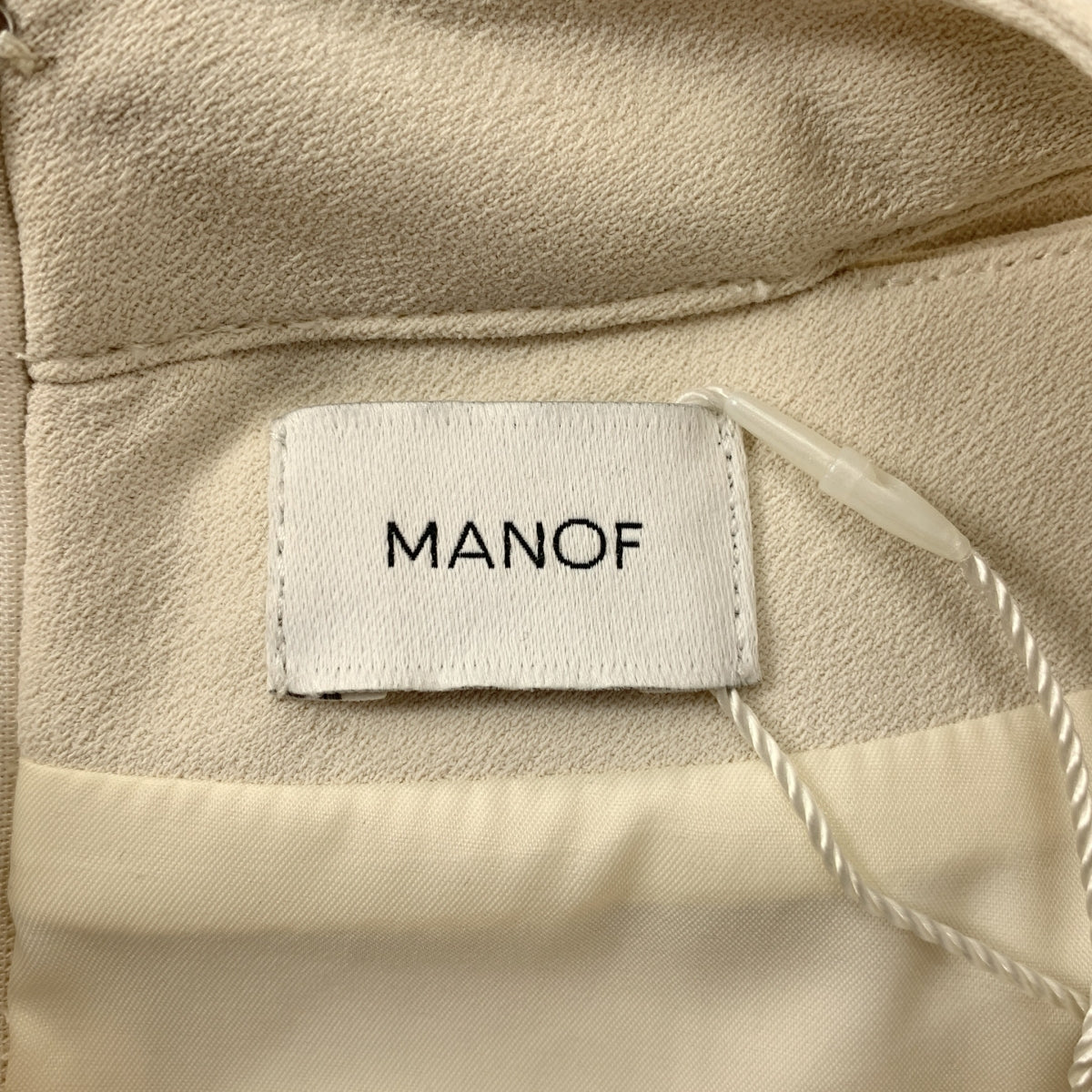 【新品】  MANOF / マノフ | ボリュームスリーブ 切替 ワンピース | M | アイボリー | レディース