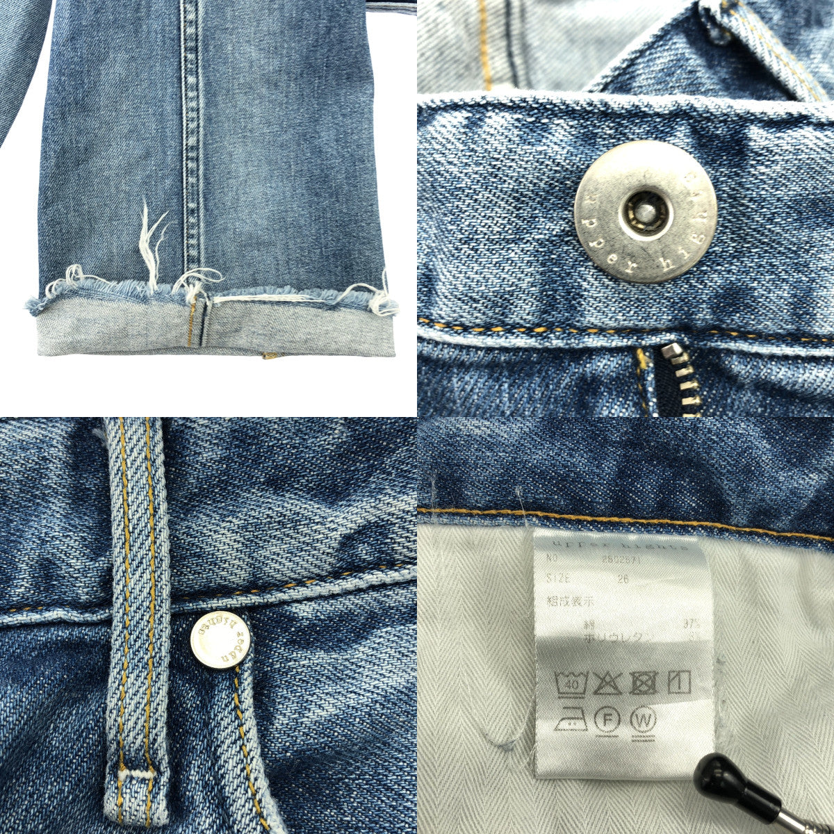 upper hights / アッパーハイツ | ロゴボタン カットオフ デニムパンツ | 26 | レディース