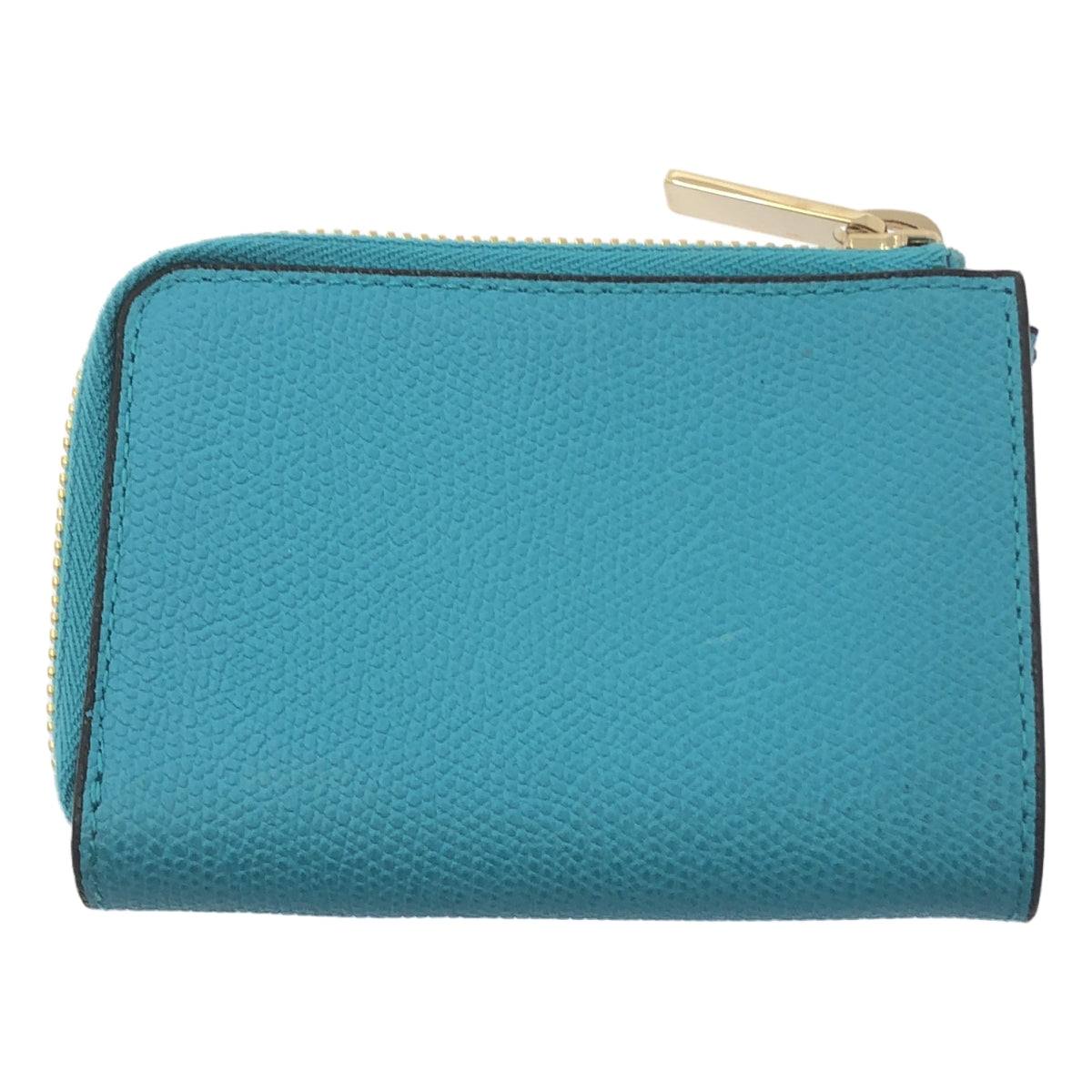 【成色極佳】Valextra 圓形拉鍊零錢包 | 藍色