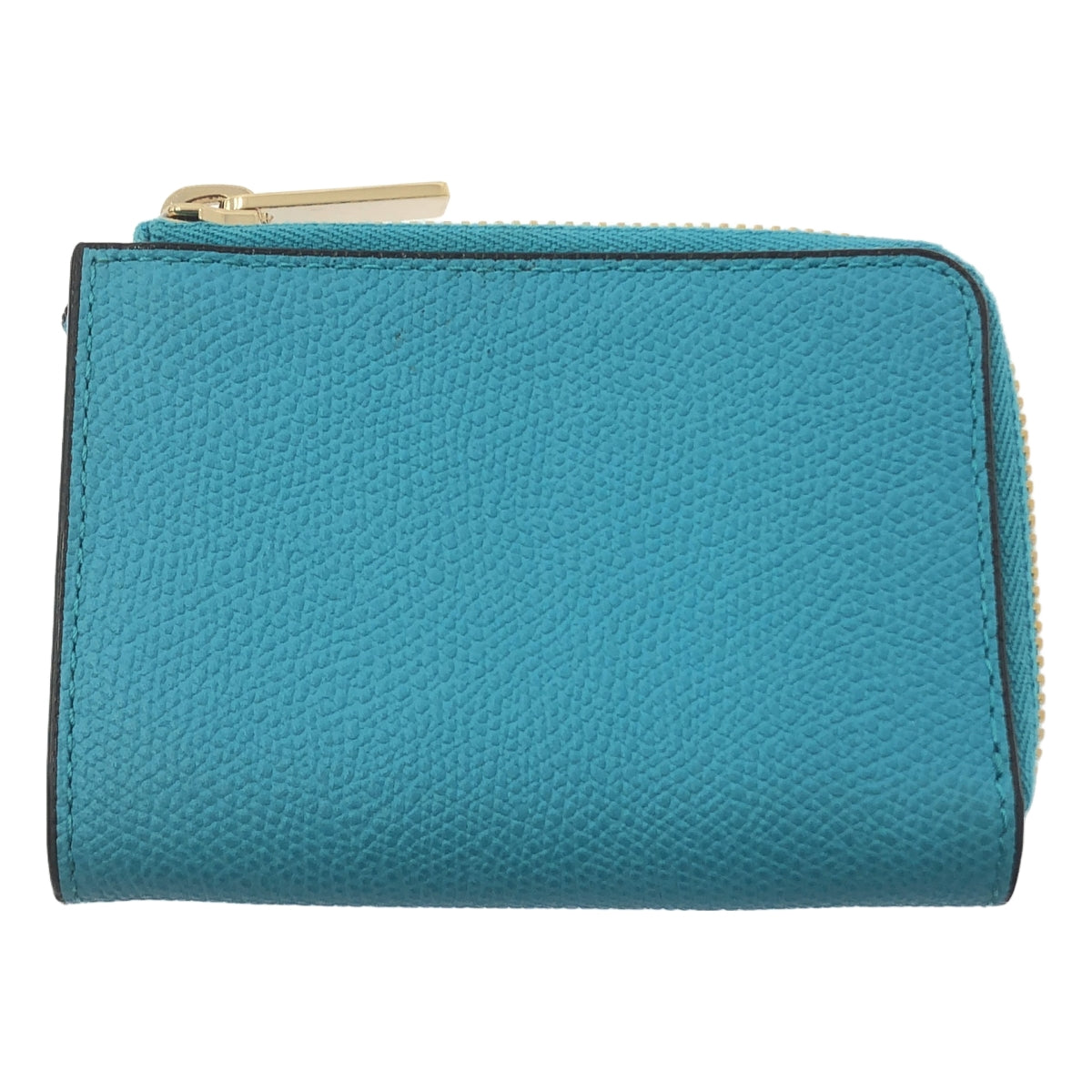 【成色極佳】Valextra 圓形拉鍊零錢包 | 藍色