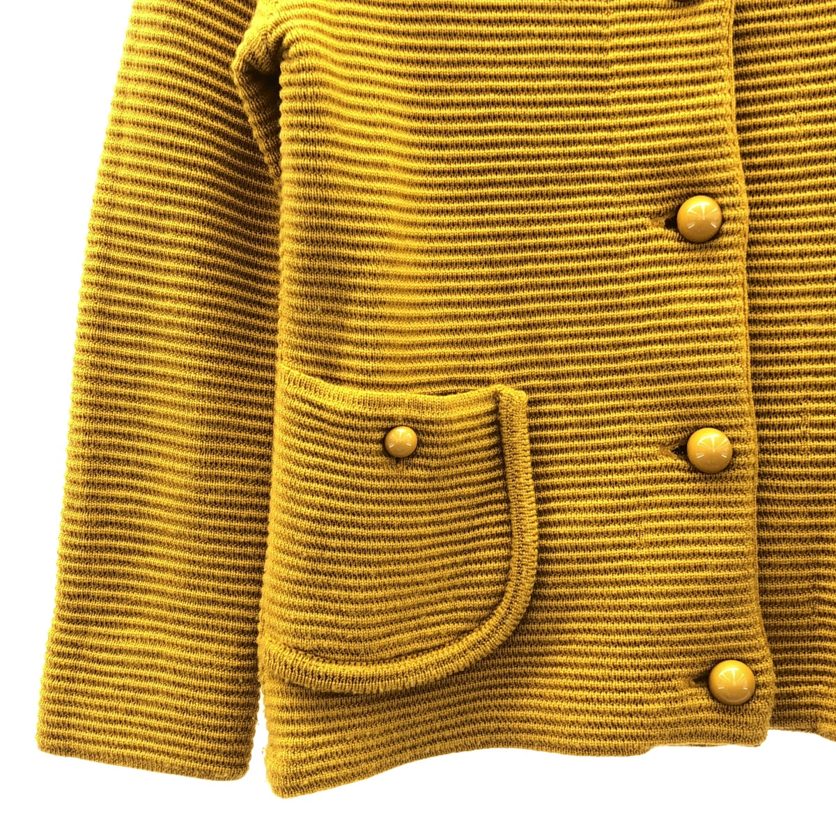 Manna / 만나 | 울 메탈 버튼 니트 가디건 재킷 | M | 겨자 | 여성