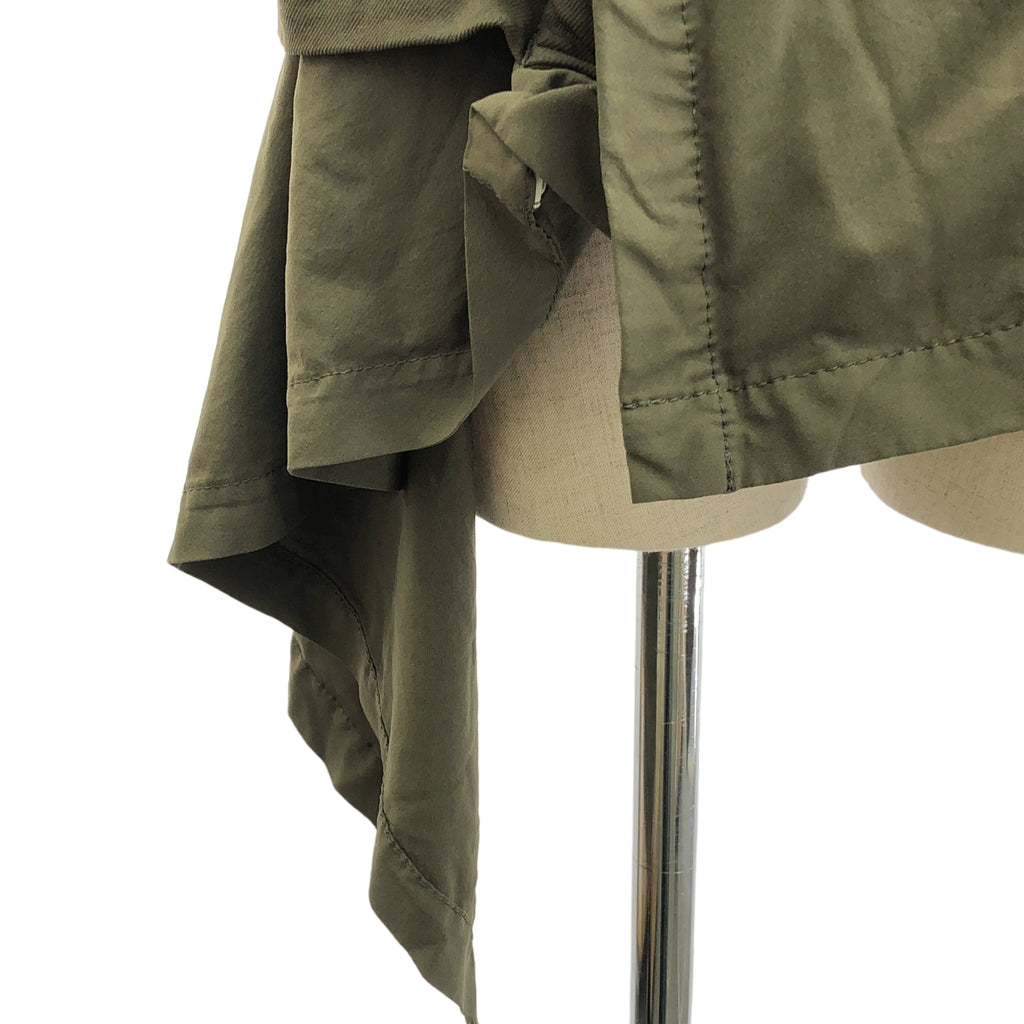COMME des GARCONS / 컴데 갤슨 | 2009AW | 폴리 에스테르 염색 가공 변형 도킹 컷 아웃 밀리터리 재킷 | M | 올리브 | 여성