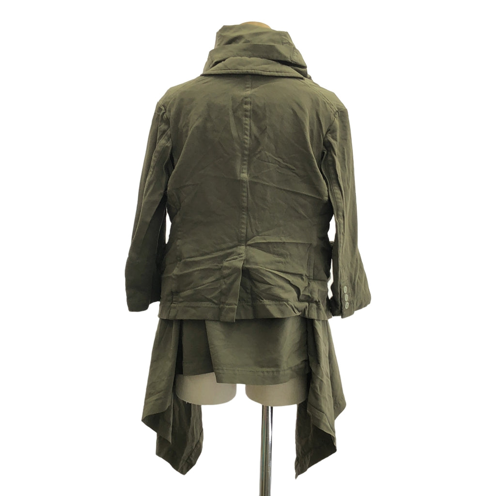 COMME des GARCONS / 컴데 갤슨 | 2009AW | 폴리 에스테르 염색 가공 변형 도킹 컷 아웃 밀리터리 재킷 | M | 올리브 | 여성