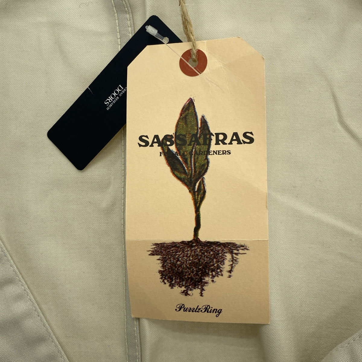 【新品】  SASSAFRAS / ササフラス | Pruner Coat Military Satin ミリタリーサテン プルーナーコート | S | アイボリー | メンズ