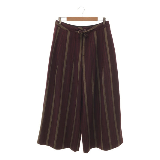 Needles | STRIPE WRAP SKIRT Striped wide pants | 2 | Bordeaux/Beige | Men's