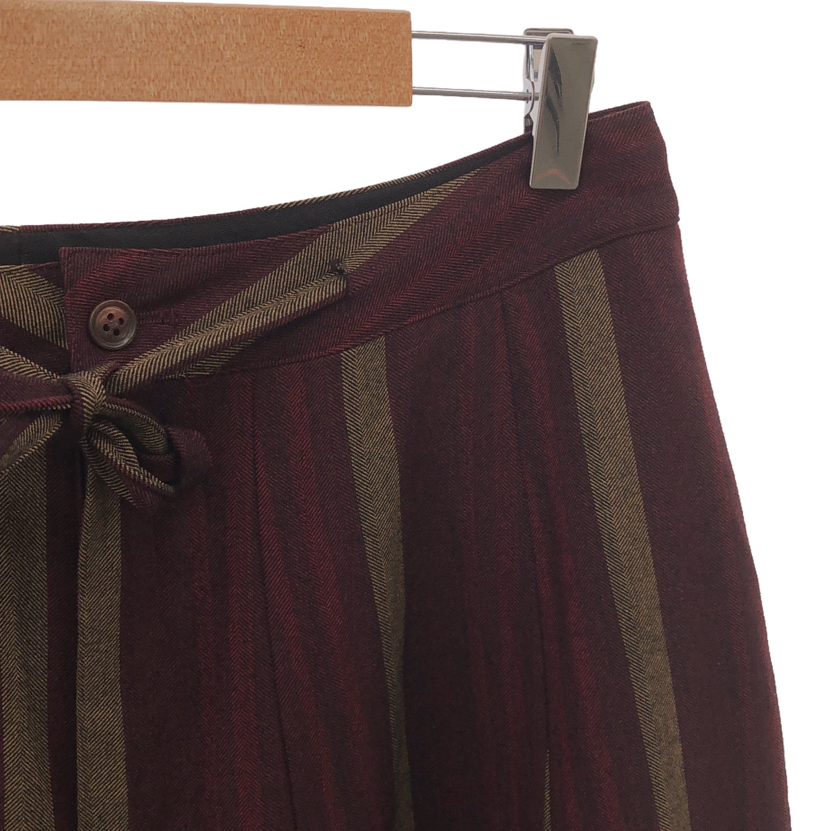 Needles | STRIPE WRAP SKIRT Striped wide pants | 2 | Bordeaux/Beige | Men's