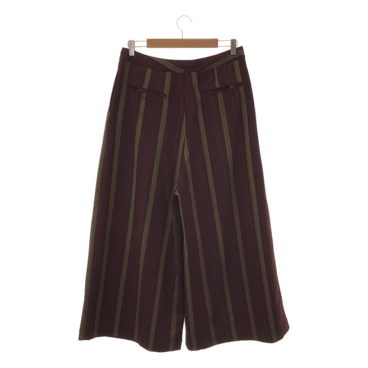 Needles | STRIPE WRAP SKIRT Striped wide pants | 2 | Bordeaux/Beige | Men's