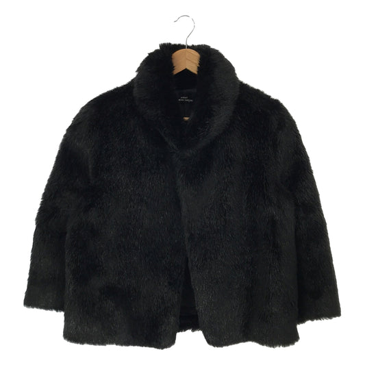 tricot COMME des GARCONS | 90s~ / AD1999 | Hook-style shawl collar fur jacket / Fully lined | Black | Women's