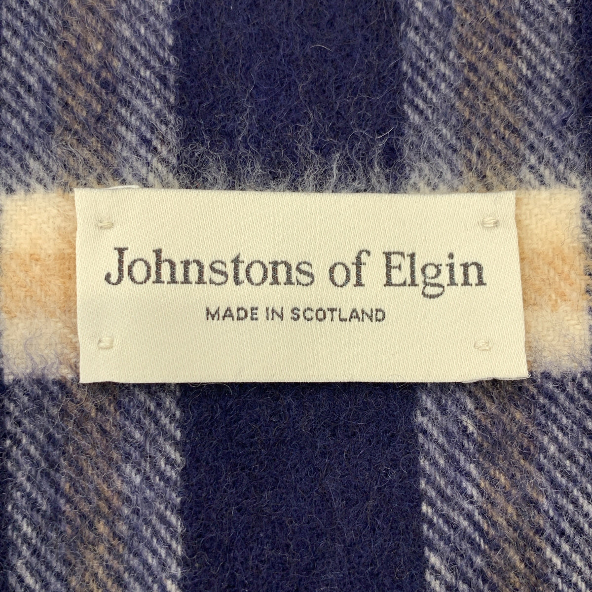 JOHNSTONS OF ELGIN / ジョンストンズオブエルガン | cashmere 100％ / カシミヤ チェック フリンジ ストール マフラー |