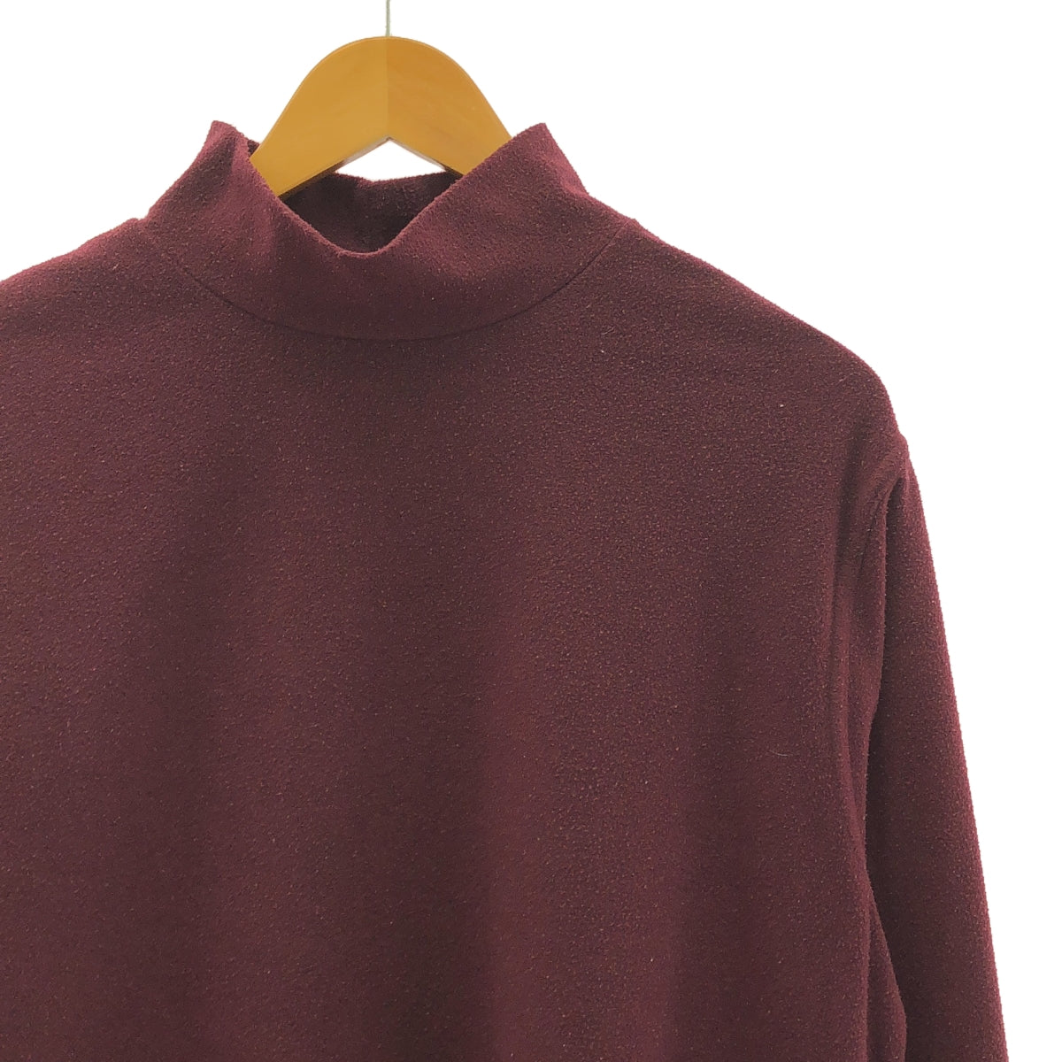 LANDS' END / ランズエンド | 90s ヴィンテージ モックネック フリース カットソー | M | バーガンディー | メンズ