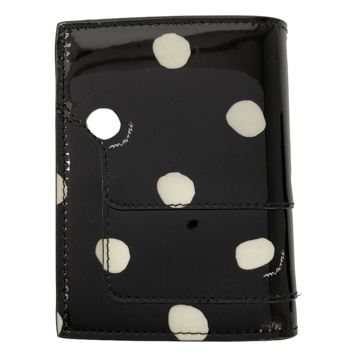 MARNI / マルニ | パテントレザー ドット 水玉 二つ折り財布 |