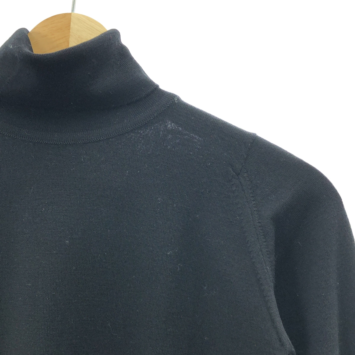 JOHN SMEDLEY / ジョンスメドレー | ハイネック ウール ニット | XXS | ブラック | レディース