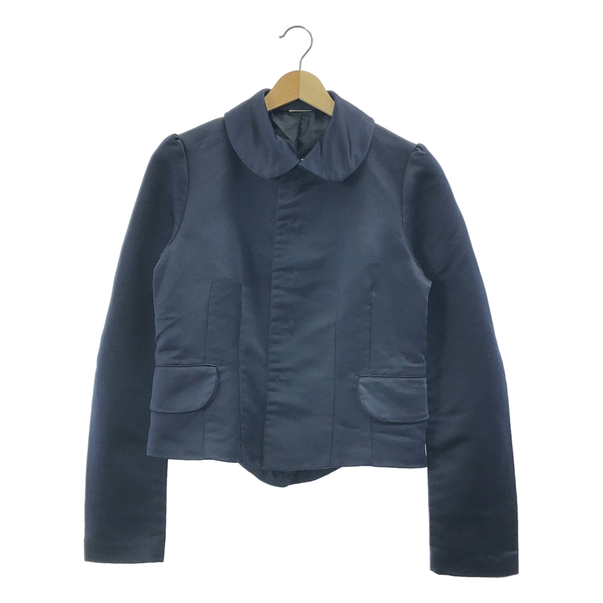 COMME des GARCONS | 2018 秋冬 | 成品聚酯圓領鉤針外套 | M碼 | 海軍藍 | 女款