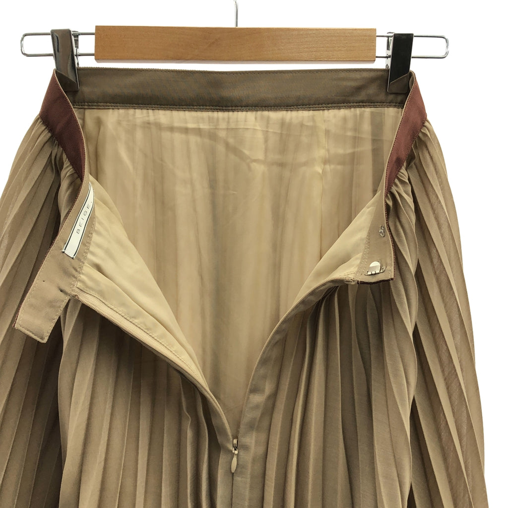 BEIGE， / ベイジ | バックジップ プリーツ スカート / 総裏地 | 2 | レディース